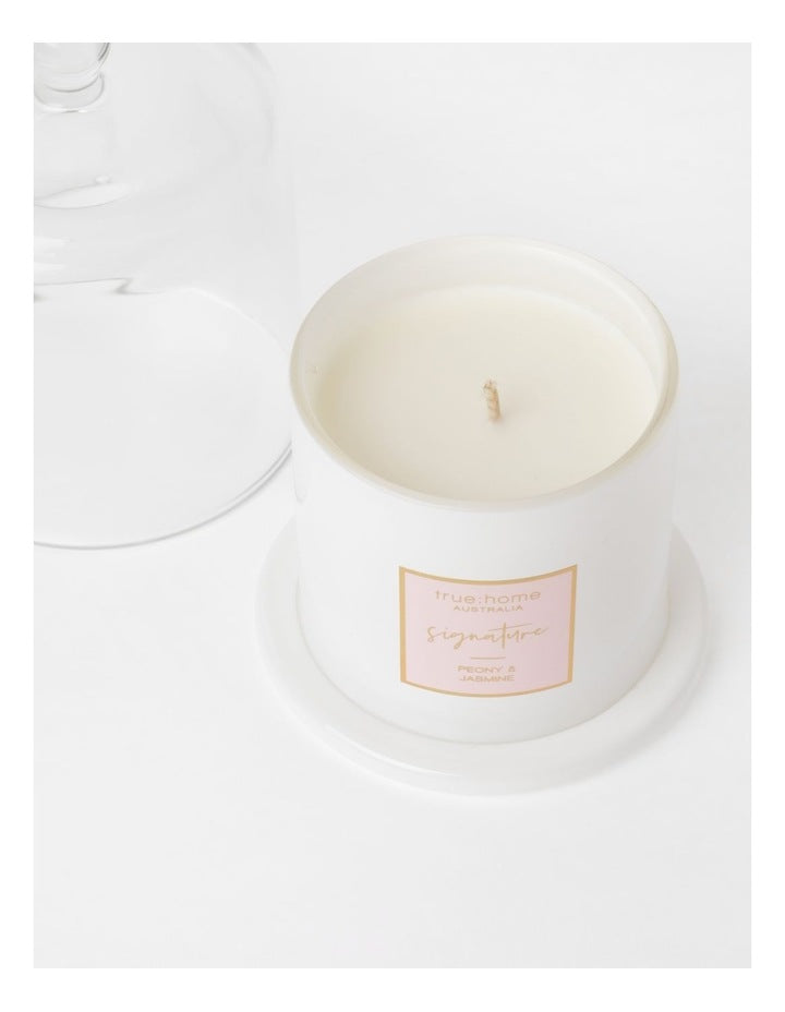 Peony & Jasmine Candle With Cloche
