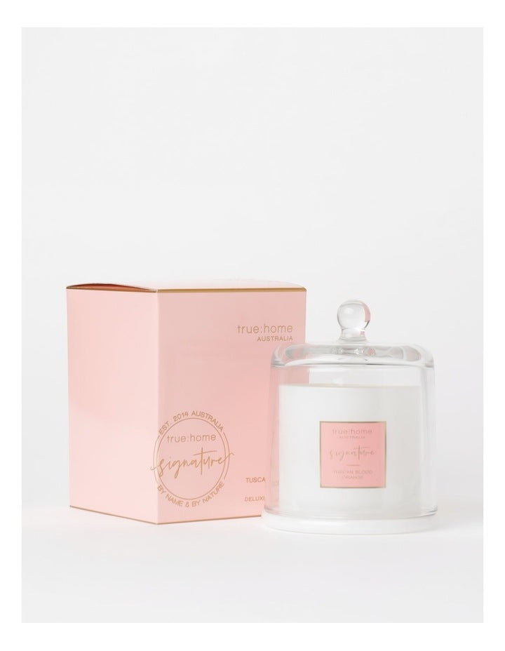 Tuscan Blood Orange Candle With Cloche