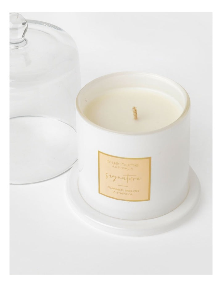 Summer Melon & Papaya Candle With Cloche