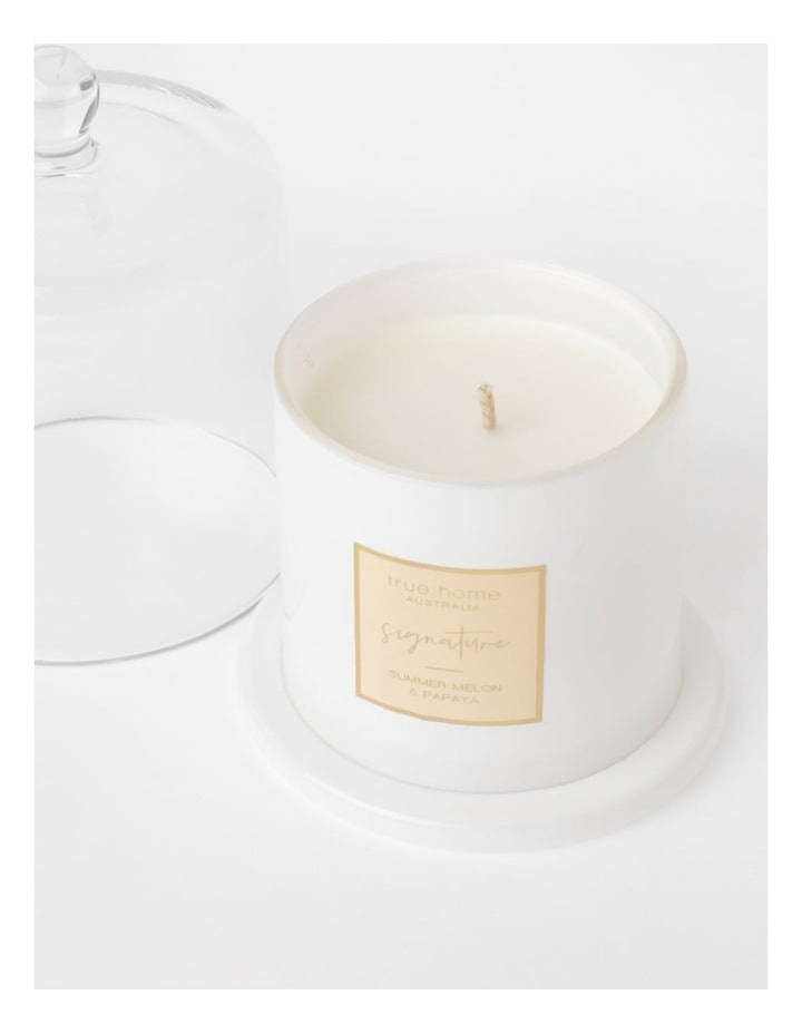 Summer Melon & Papaya Candle With Cloche
