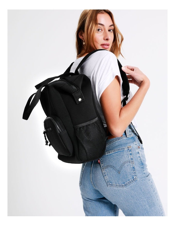 Capri Zip Top Backpack in Black
