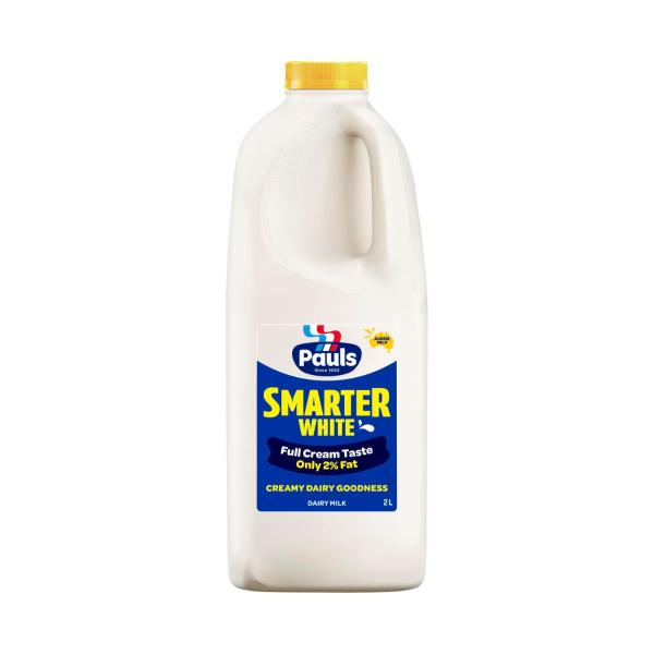 PAULS SMARTER WHITE MILK 2% FAT FULL CREAM TASTE 2L