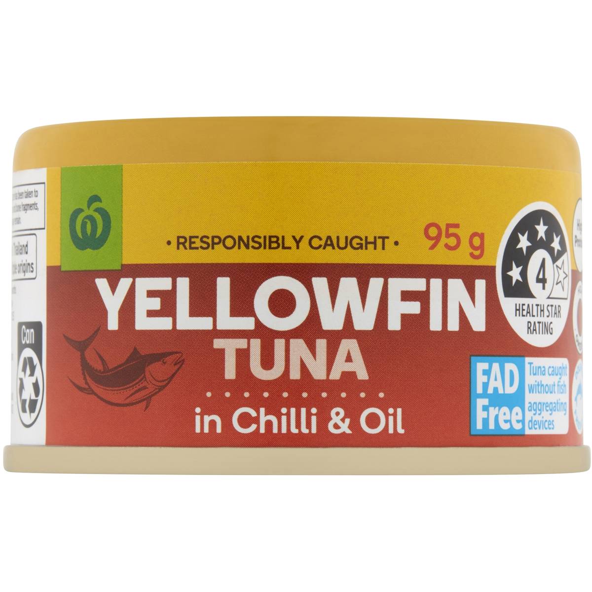 Woolworths Yellowfin Tuna In Chilli & Oil 95g
