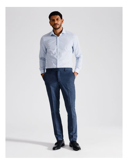 Slim Sharkskin Suit Pant in Blue