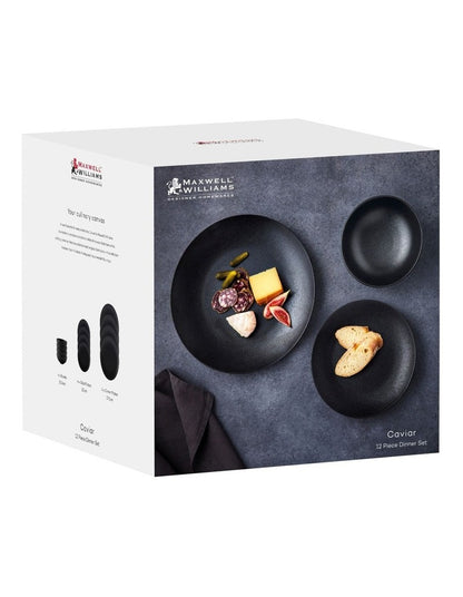 Caviar Dinner Set 12 Piece Gift Boxed in Black