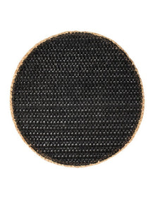 Table Accents Round Placemat 38cm in Black/Natural