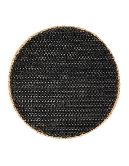 Table Accents Round Placemat 38cm in Black/Natural
