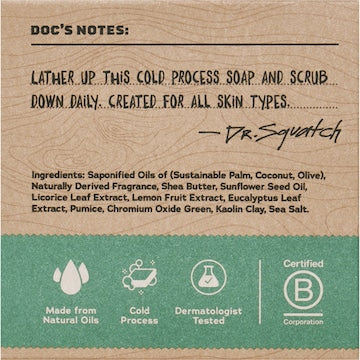 Dr Squatch Rainforest Rapids Men's Natural Bar Soap 141g