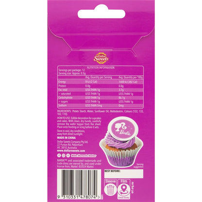Dollar Sweets Barbie Wafer Cupcake Toppers 12 pack