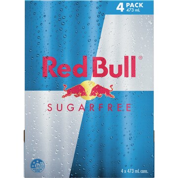 Red Bull Energy Drink Sugar Free 473mL x 4 pack