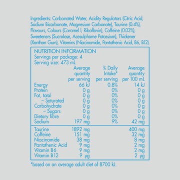 Red Bull Energy Drink Sugar Free 473mL x 4 pack