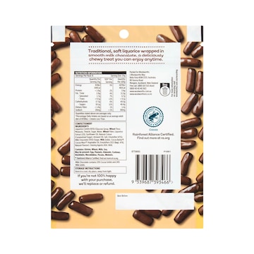 Woolworths Milk Chocolate Liquorice Bullets 200g