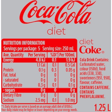Coca-Cola Diet Soft Drink Bottle 1.25L