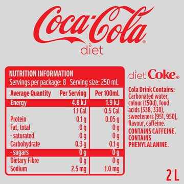 Coca-Cola Diet Soft Drink Bottle 2L
