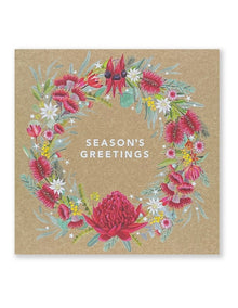Ovarian Cancer Research Foundation Charity Boxed Christmas cards Bush Wreath Design