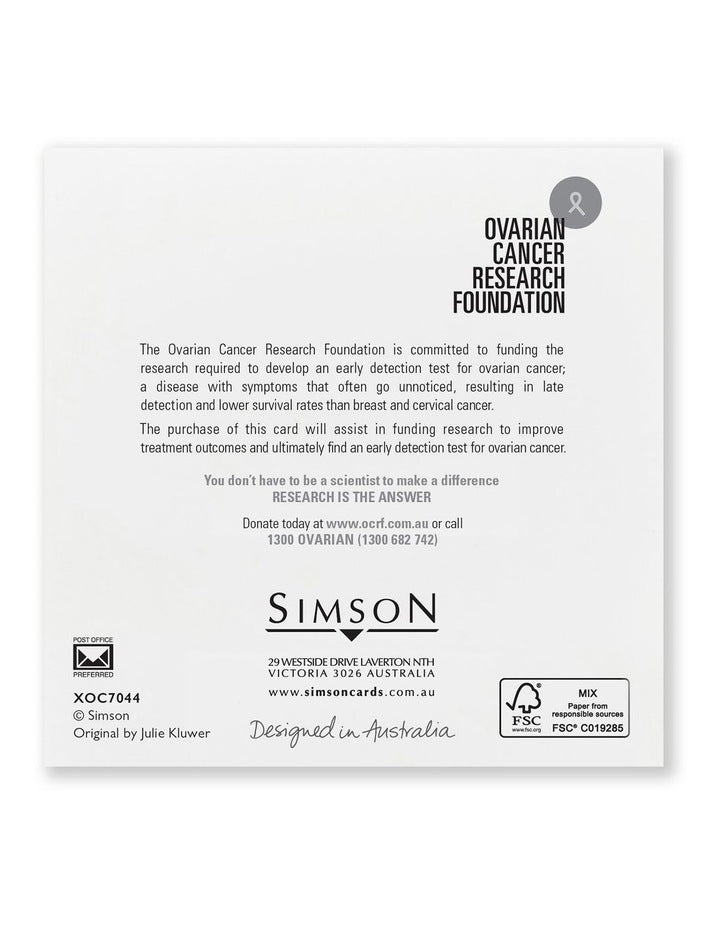 Ovarian Cancer Research Foundation Charity Boxed Christmas cards Bush Wreath Design