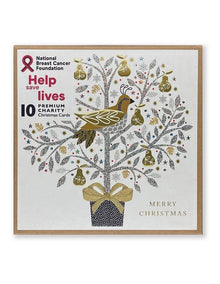 National Breast Cancer Foundation Charity Boxed Christmas cards Partridge Pear Design
