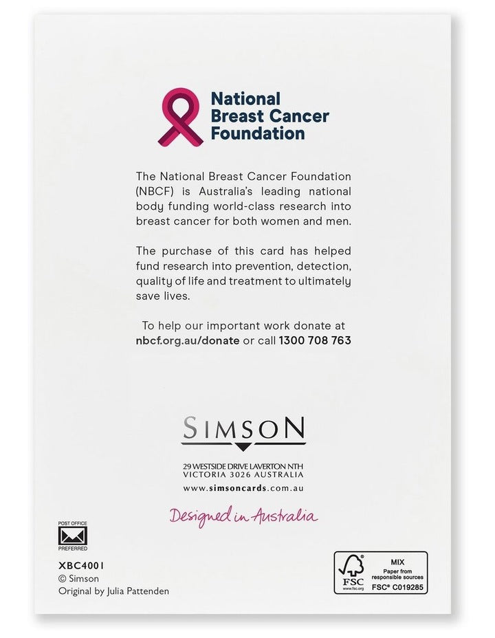 National Breast Cancer Foundation Charity Boxed Christmas cards Galah Greetings Design