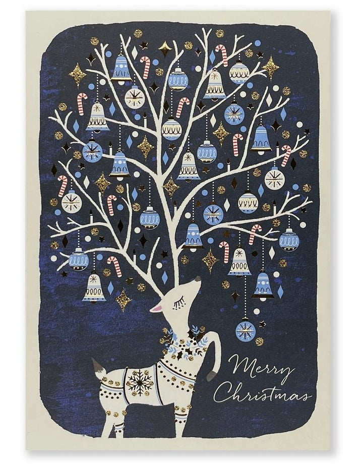 National Breast Cancer Foundation Charity Boxed Christmas cards Night Antler Design