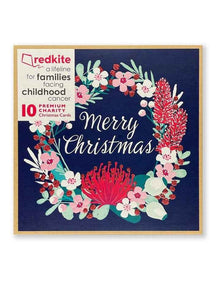 Red Kite Charity Boxed Christmas cards Waratah Wreath design
