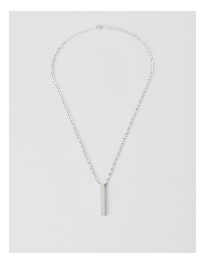 Vertical Cube Necklace in Silver