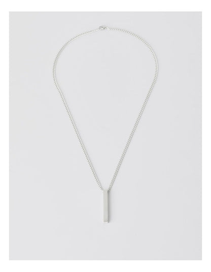 Vertical Cube Necklace in Silver