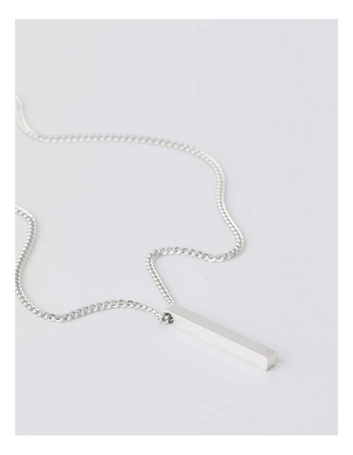 Vertical Cube Necklace in Silver