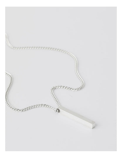 Vertical Cube Necklace in Silver