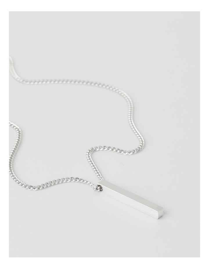 Vertical Cube Necklace in Silver