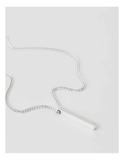 Vertical Cube Necklace in Silver