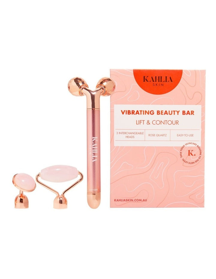 Rose Quartz Vibrating Beauty Roller in Pink