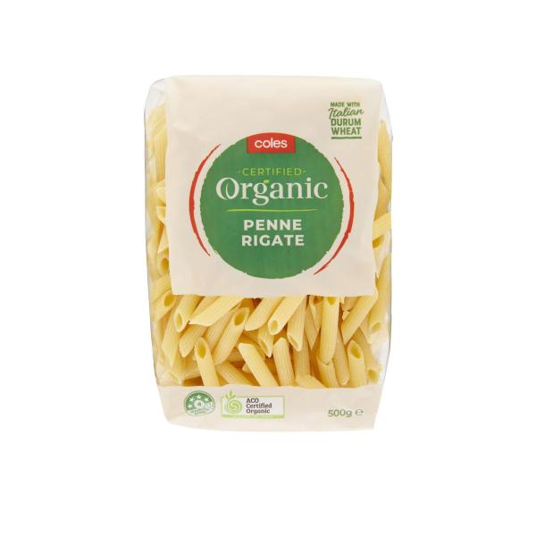 COLES ORGANIC PASTA PENNE
