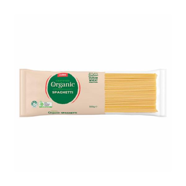COLES ORGANIC PASTA SPAGHETTI