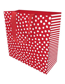 Gift bag Large White Dotty On Red Design