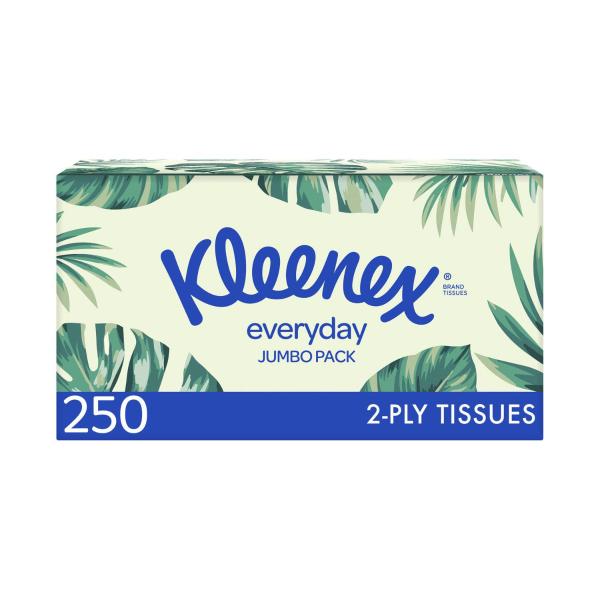 KLEENEX 2 PLY JUMBO FACIAL TISSUES:WHITE:.:250 PACK