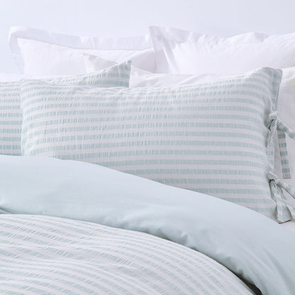 Bronte Cotton Quilt Cover Set - Queen Bed, Blue