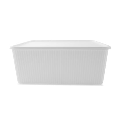 19L Ribbed Container - White