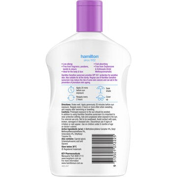 Hamilton SPF 50+ Sensitive Sunscreen Lotion 265mL