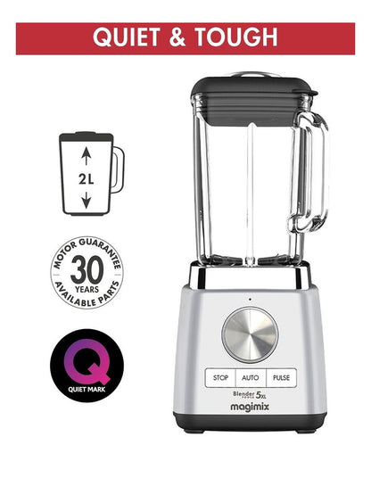 5XL Power Blender in Matt Chrome