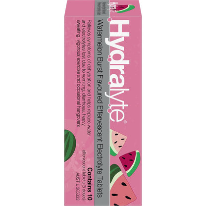Hydralyte Effervescent Electrolyte Tablets Watermelon Burst 10 pack