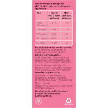 Hydralyte Effervescent Electrolyte Tablets Watermelon Burst 10 pack