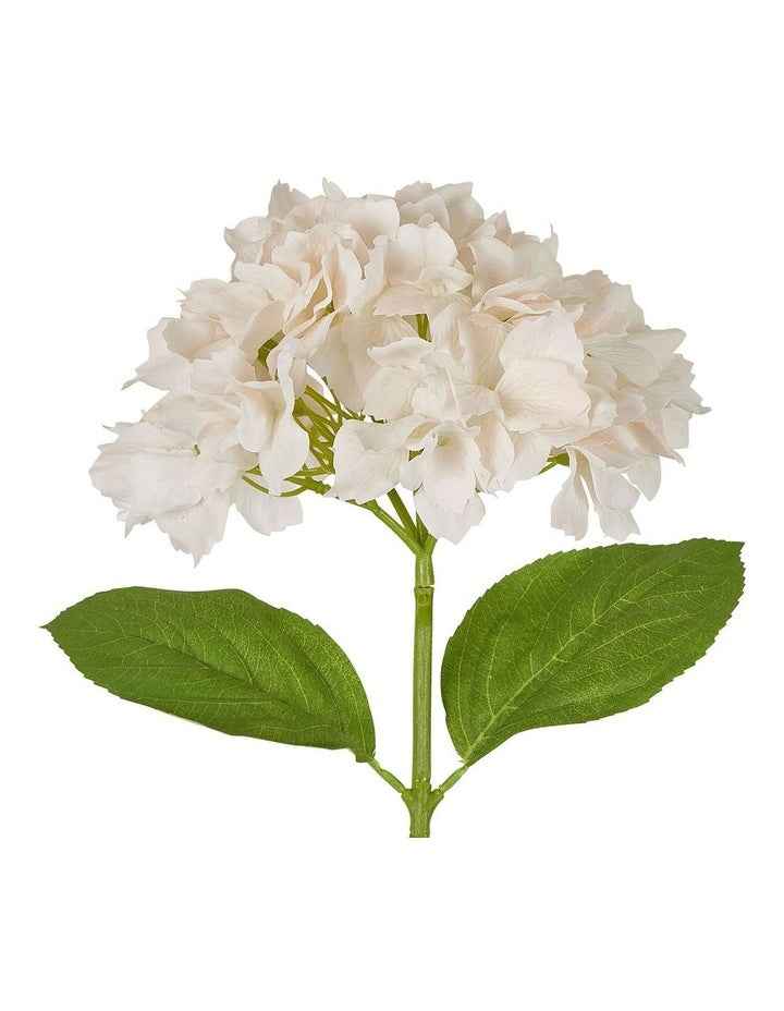 Hydrangea Stem Soft Touch 50cm in White/Pink