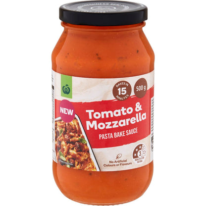 Woolworths Creamy Tomato and Mozzarella Pasta Bake Sauce 500mL