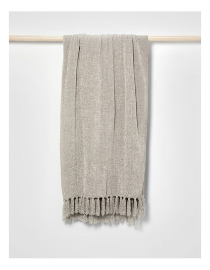 Valerie Chenille Velvet Throw 130x180cm in Silver