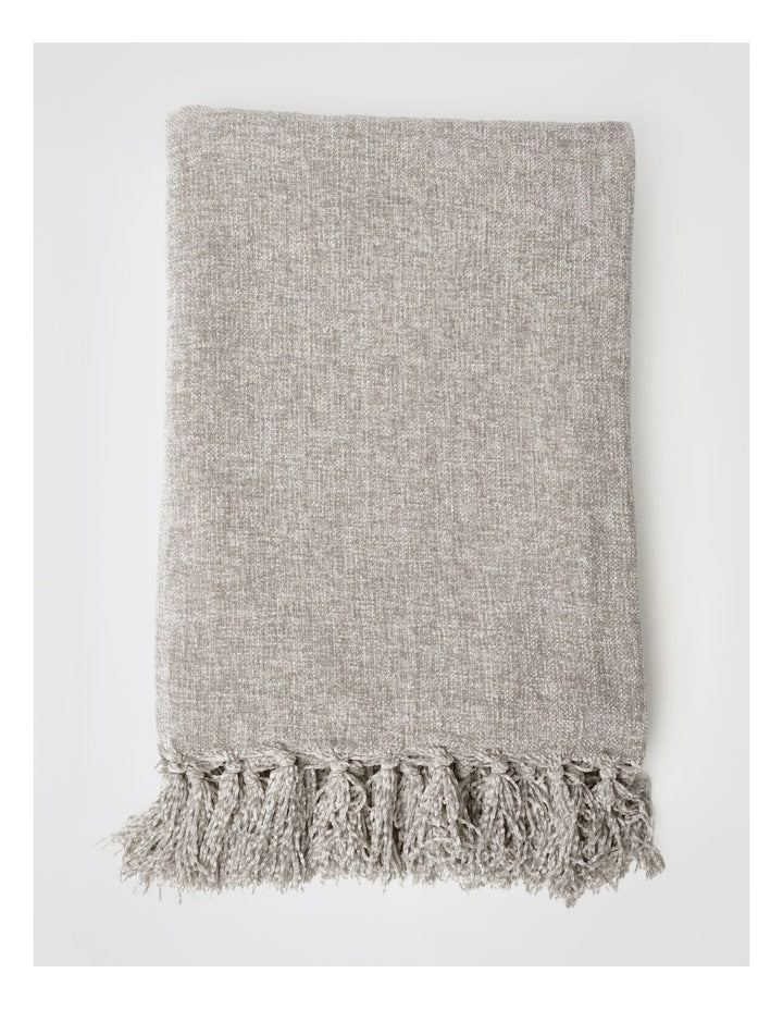 Valerie Chenille Velvet Throw 130x180cm in Silver