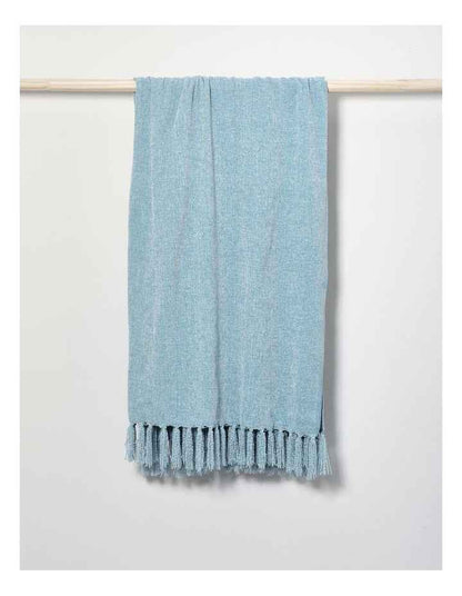Valerie Chenille Velvet Throw 130x180cm in Blue