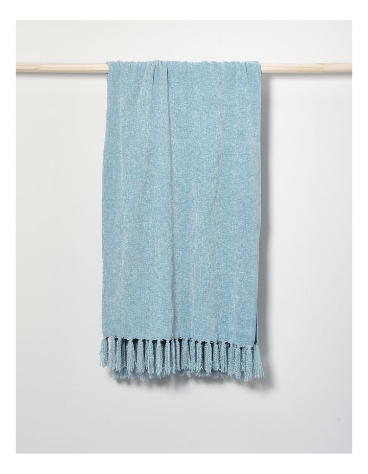 Valerie Chenille Velvet Throw 130x180cm in Blue