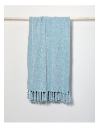 Valerie Chenille Velvet Throw 130x180cm in Blue