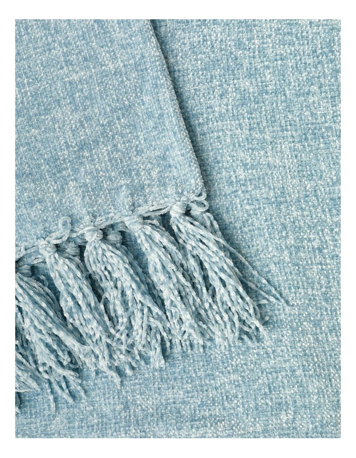 Valerie Chenille Velvet Throw 130x180cm in Blue