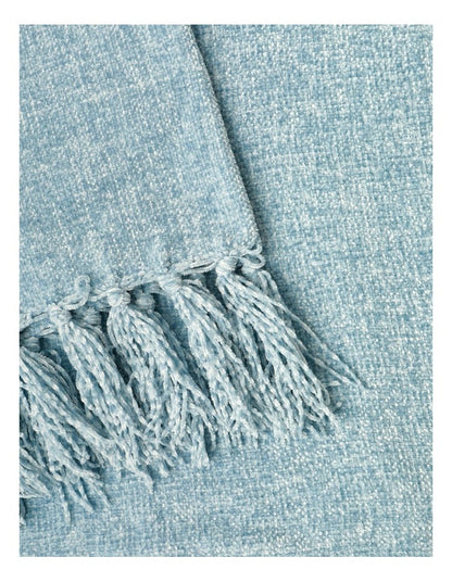 Valerie Chenille Velvet Throw 130x180cm in Blue